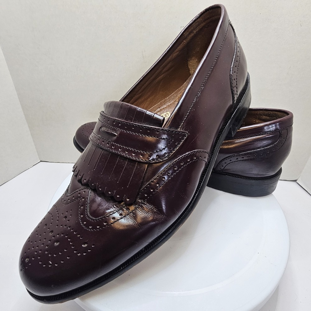 Bostonian Classics First Flex Kiltie Wingtip Leather Shoe 20378 Men 10.5M